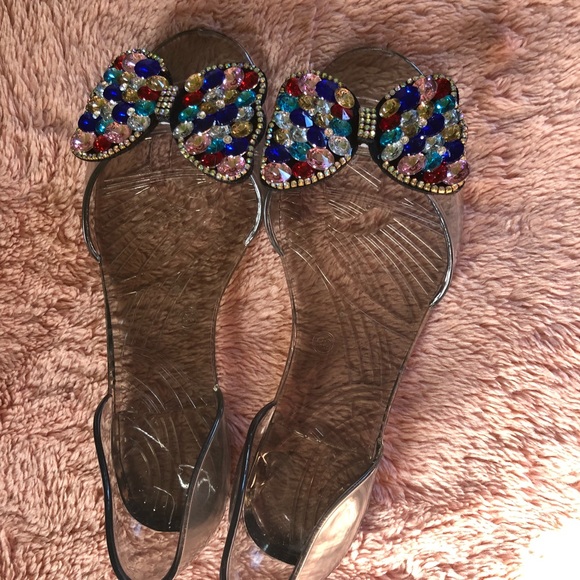 New Clear Flats with Sparkling Beads - Picture 3 of 8